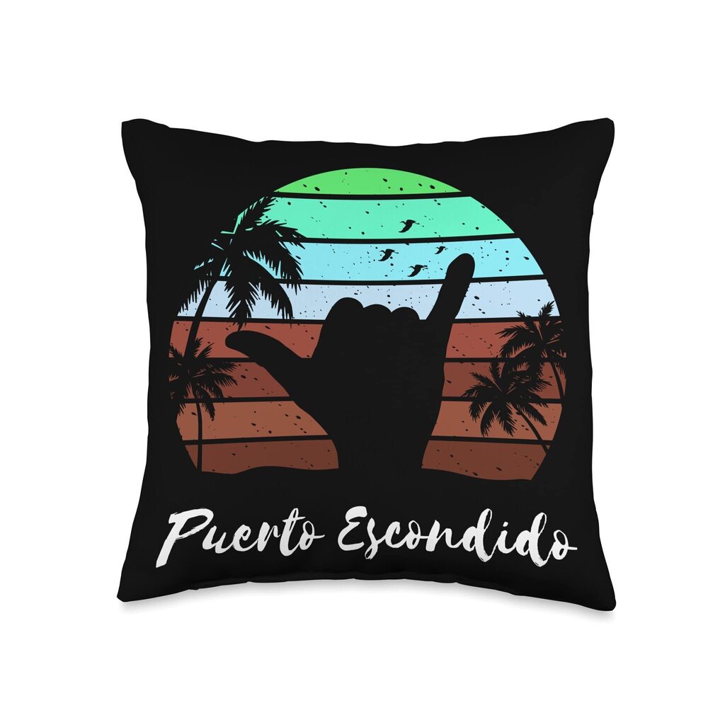 5770 Puerto Escondido Mexico Matching Vacation Souvenir Throw Pillow